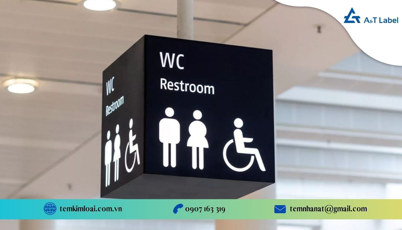 Biển chỉ dẫn nhà vệ sinh đặt trong các tòa nhà, văn phòng Biển chỉ dẫn nhà vệ sinh đặt trong các tòa nhà, văn phòng