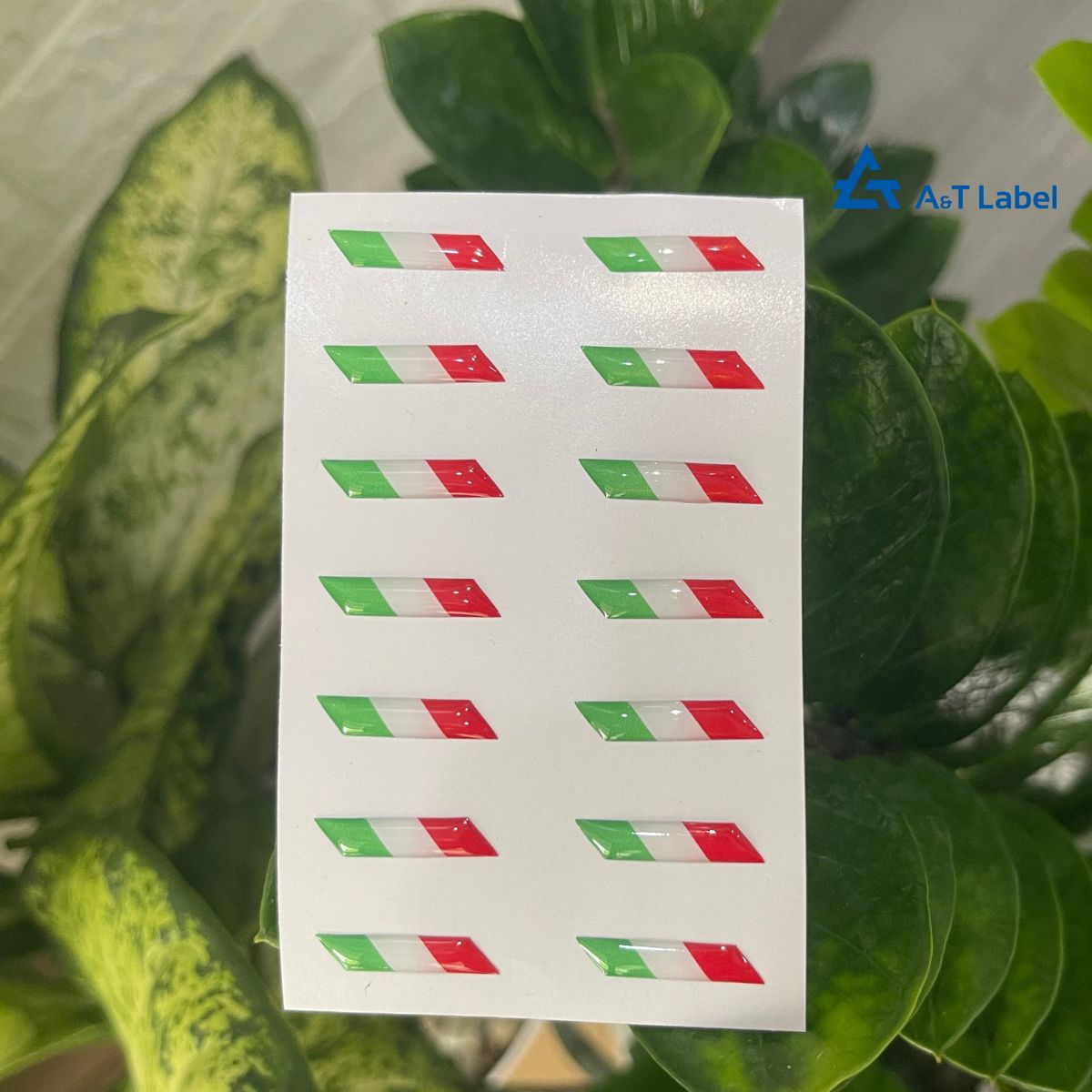 Mẫu tem nhựa phủ epoxy logo đơn giản