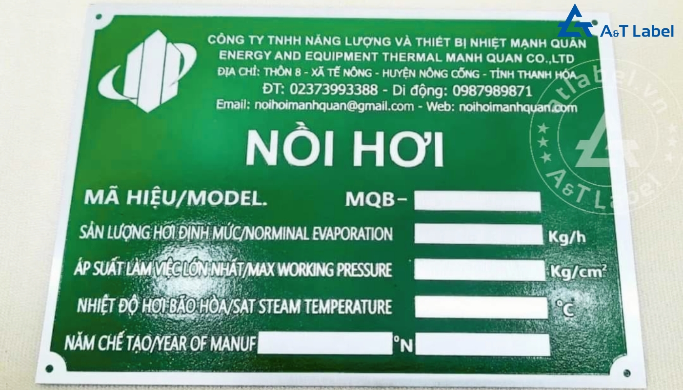 Tem dùng làm mác máy công nghiệp