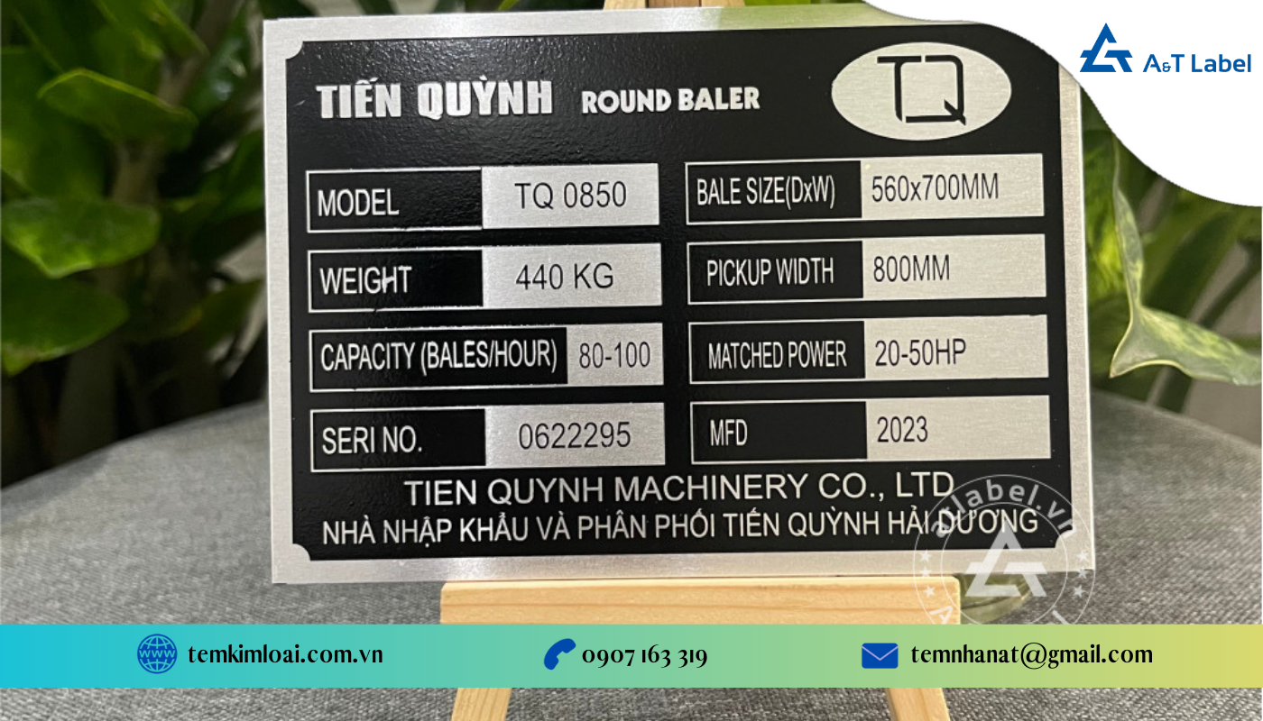 Tem mác máy động cơ có độ dày từ 0,5 – 1mm